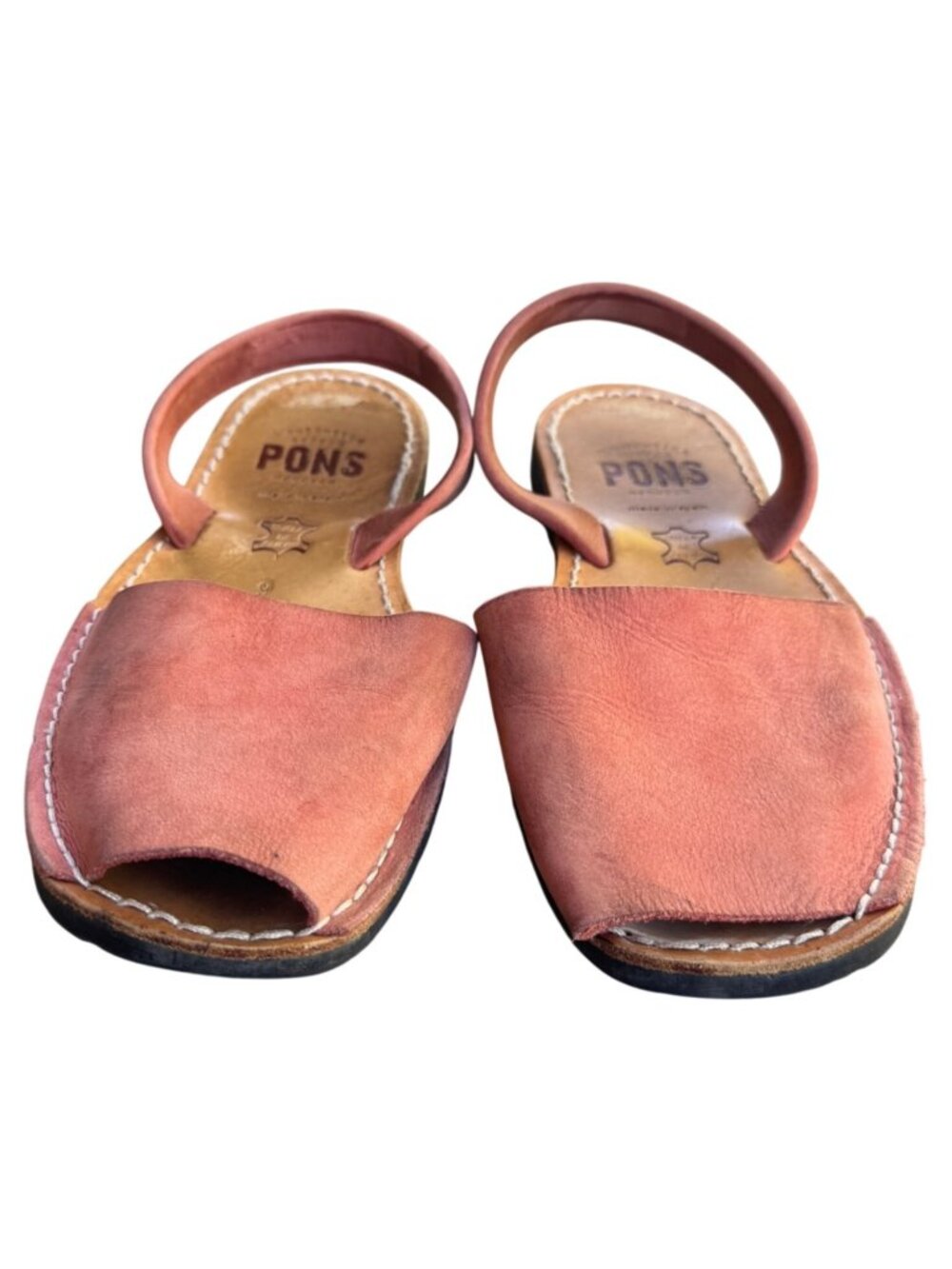 Pons Classic Style Avarca Sandals Womens Size 9 Coral Leather Boho Bohemian